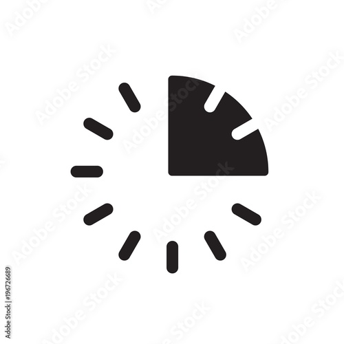 15 minutes, quarter filled vector icon. Modern simple isolated sign. Pixel perfect vector  illustration for logo, website, mobile app and other designs