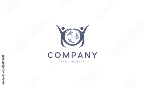 Human Group Family Care Logo, Human Family Community Creative Logo, Abstract People symbol, togetherness and community concept design