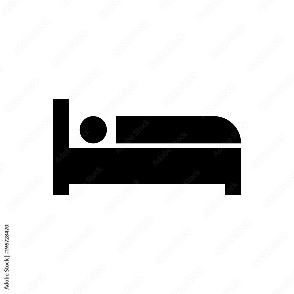 Hotel bed filled vector icon. Modern simple isolated sign. Pixel perfect vector  illustration for logo, website, mobile app and other designs