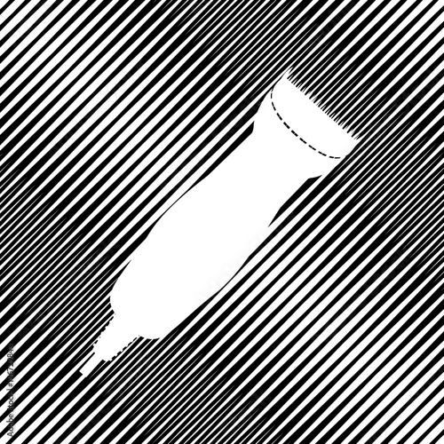 Clipper sign illustration. Vector. Icon. Hole in moire backgroun