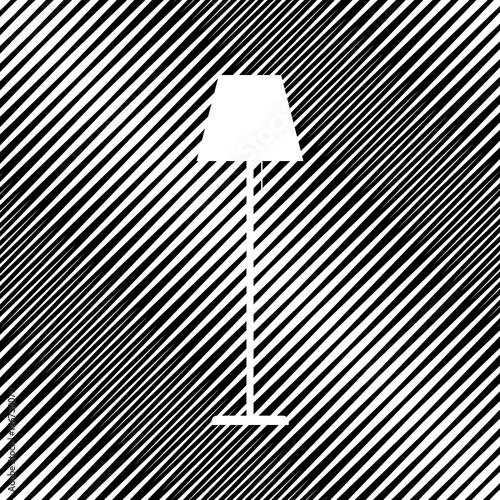 Floor lamp sign illustration. Vector. Icon. Hole in moire backgr
