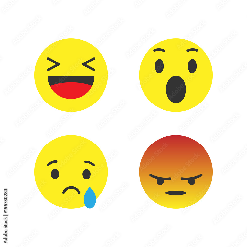 Fototapeta premium Vector image of set of emoticons.