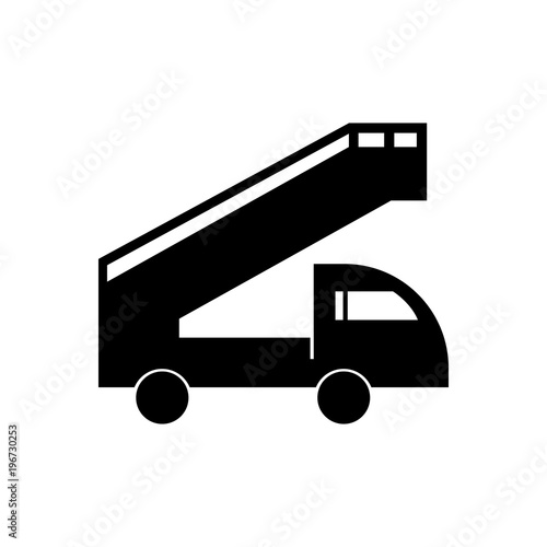 Airport stairs truck filled vector icon. Modern simple isolated sign. Pixel perfect vector  illustration for logo, website, mobile app and other designs