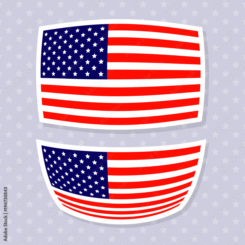 Set of stylish american flags. Vector illustration. Set of stylish american flags. Vector illustration.