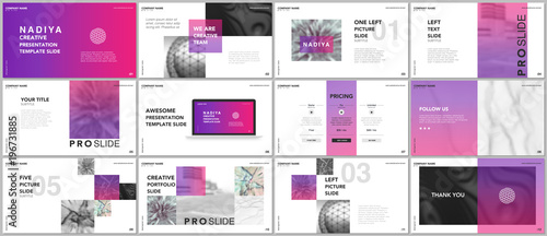 Minimal presentations, portfolio templates. Blue elements on a white background. Brochure cover vector design. Presentation slides for flyer, leaflet, brochure, report, marketing, advertising, banner