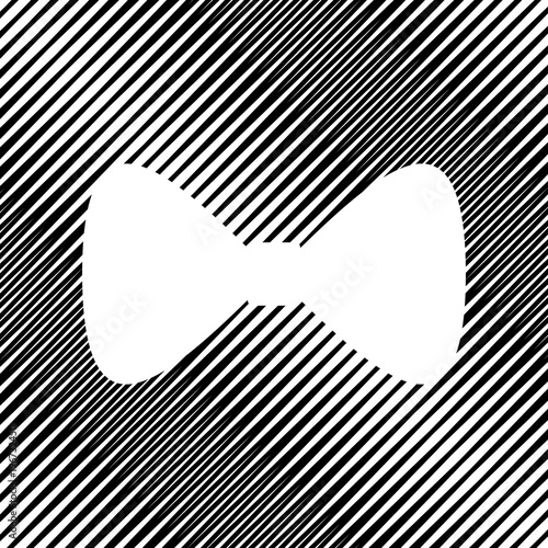 Bow Tie icon. Vector. Icon. Hole in moire background.