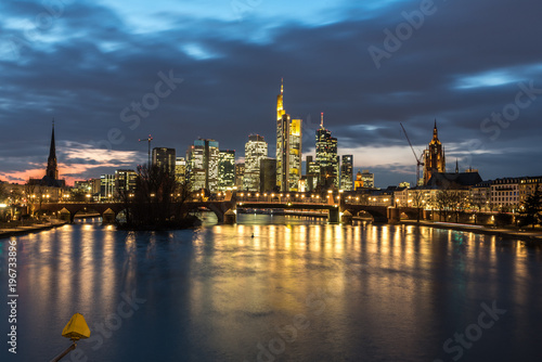 Skyline of Frankfurt, Germany at night © Schlappy