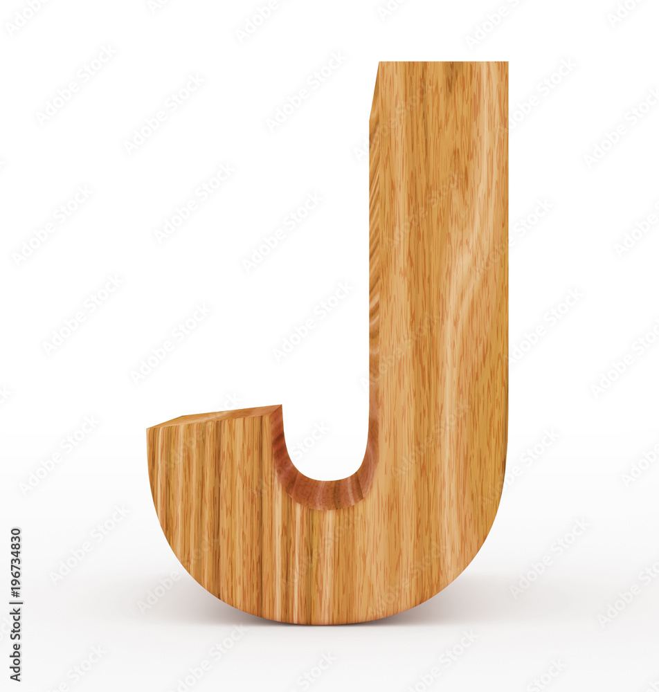 letter J 3d wooden isolated on white letter J 3d wooden isolated on white