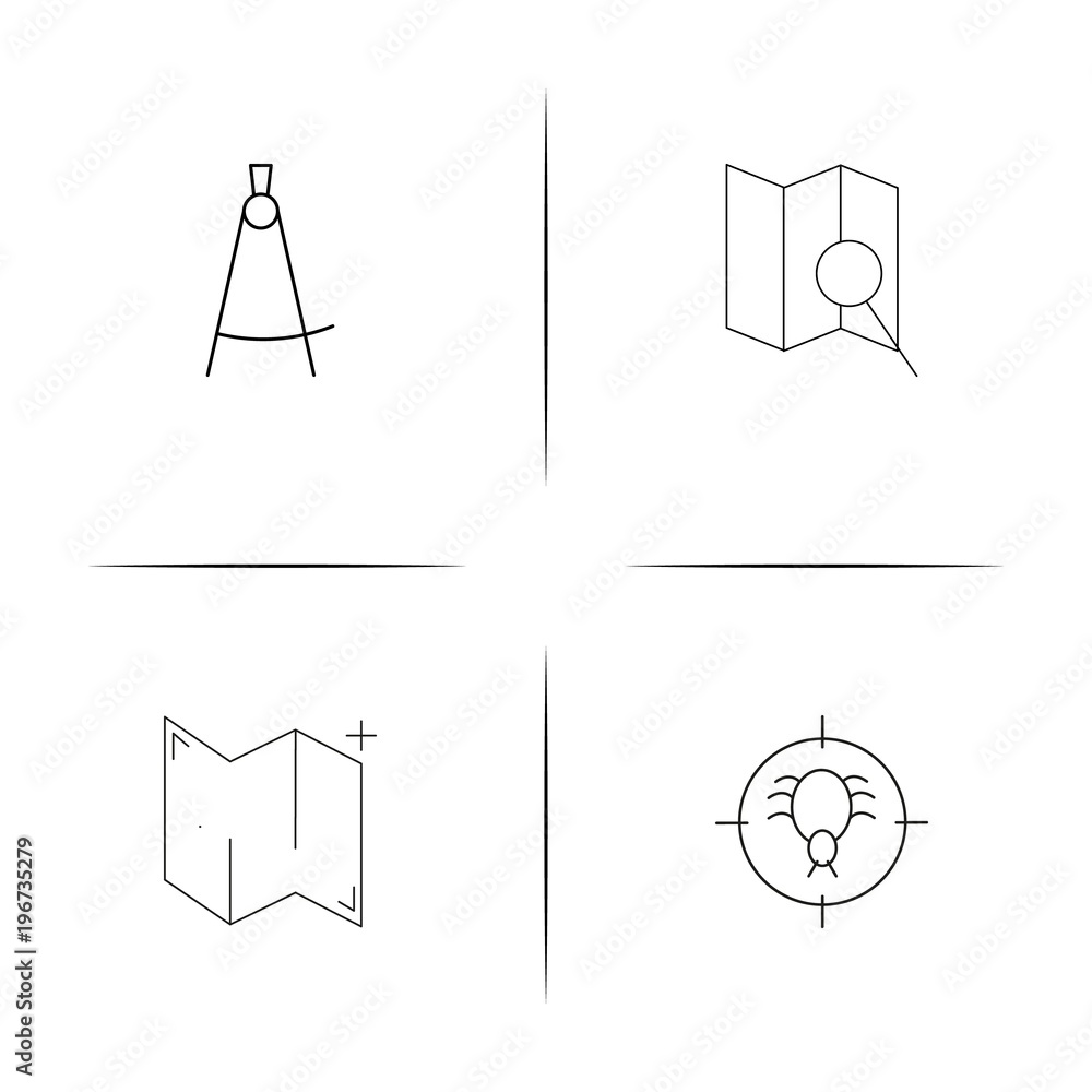 Maps And Navigation simple linear icon set.Simple outline icons Maps And Navigation simple linear icon set.Simple outline icons