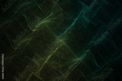 Bright abstract fractal blue and green veil of fantasy, Fractal waves Fantasy