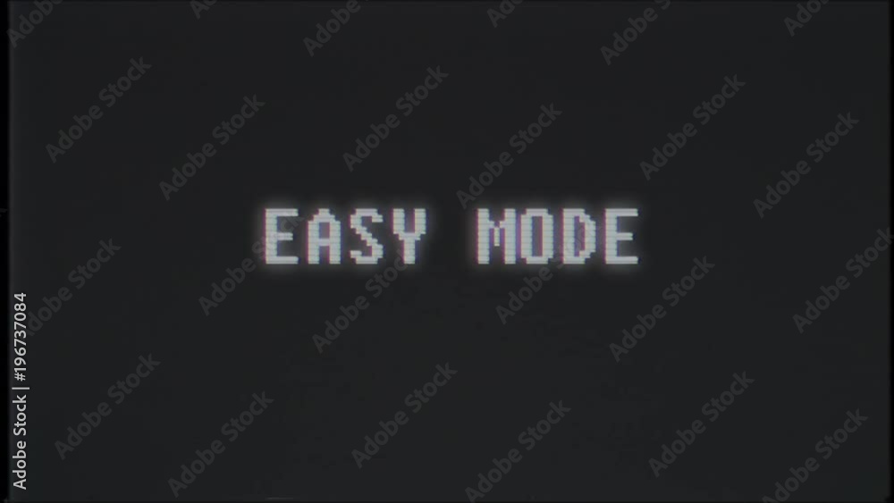retro videogame EASY MODE text computer old tv glitch interference noise screen animation seamless loop New quality universal vintage motion dynamic animated background colorful joyful video retro videogame EASY MODE text computer old tv glitch interference noise screen animation seamless loop New quality universal vintage motion dynamic animated background colorful joyful video