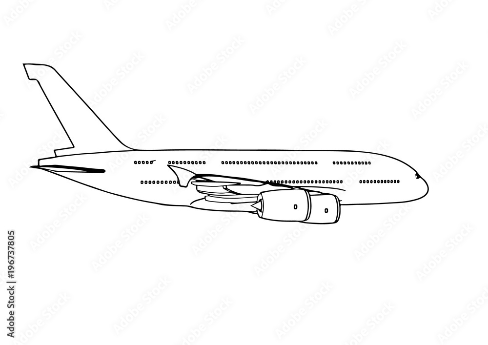 sketch of a passenger airplane vector sketch of a passenger airplane vector