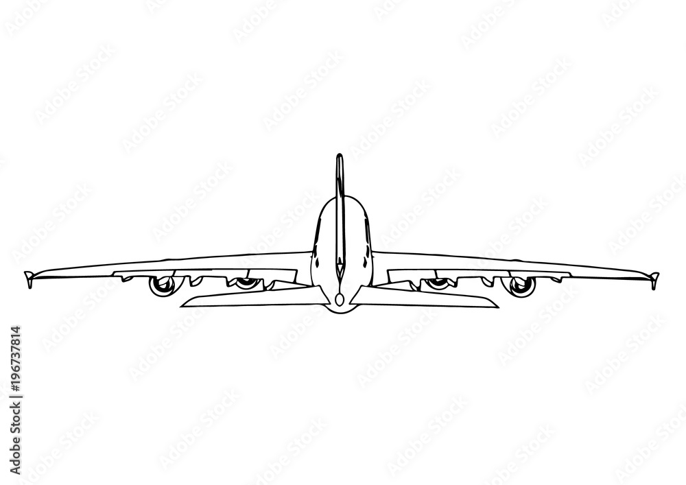 sketch of a passenger airplane vector sketch of a passenger airplane vector