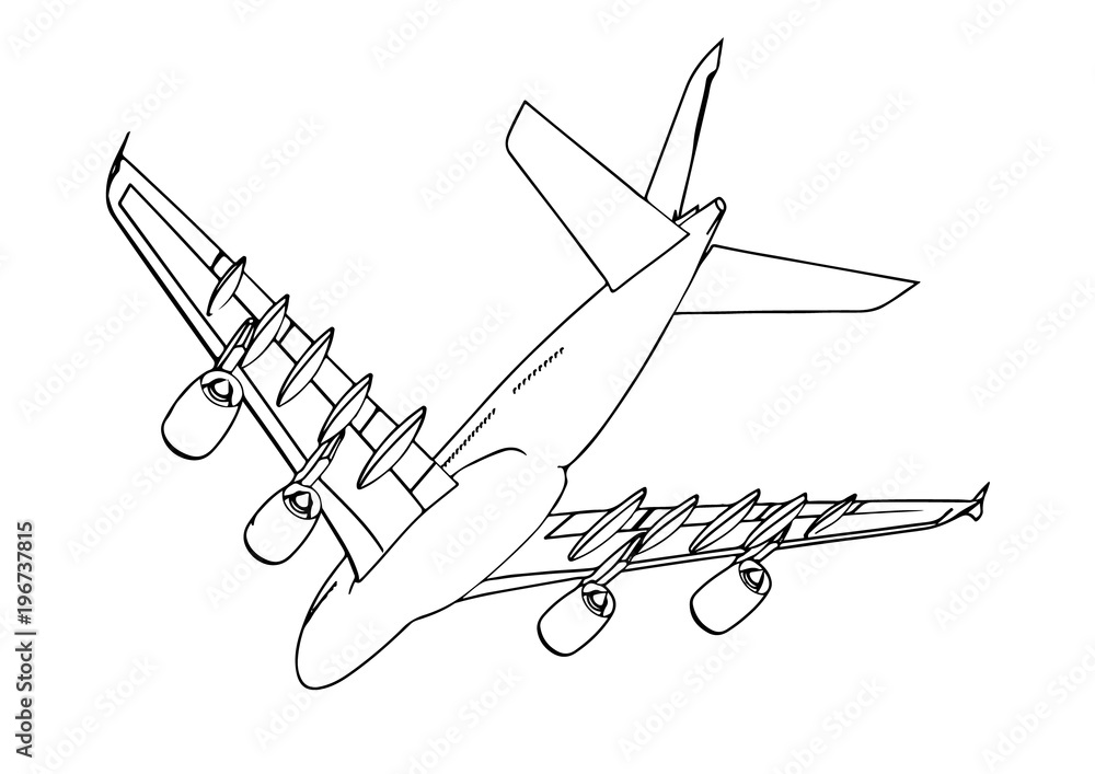 sketch of a passenger airplane vector sketch of a passenger airplane vector