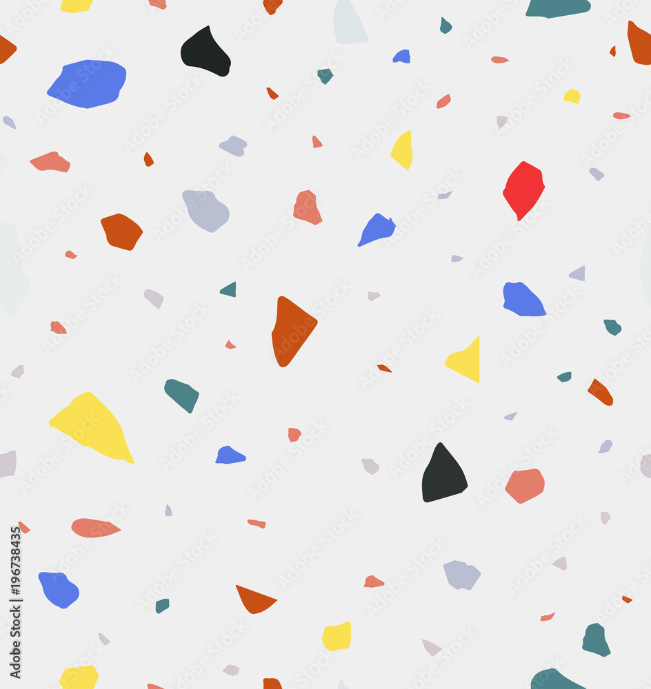 Terrazzo seamless pattern. Vibrant colors. Marble. Vector pattern ...