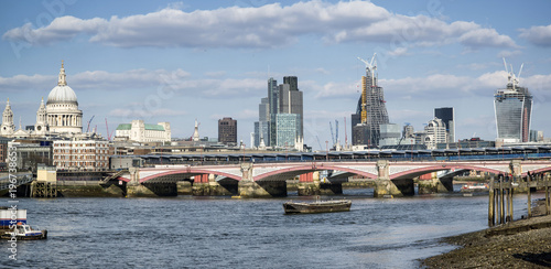 Stunning large panorama of London City skyline on lovely blue sky Summer day © veneratio
