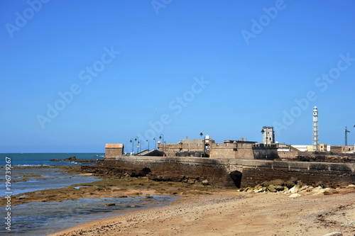 Fortress of San Sebastian on the shores of the ancient maritime city of Cadiz.