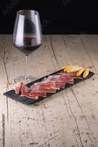 Spanish tapas, iberian loin, sausage. Iberian Acorn Ham