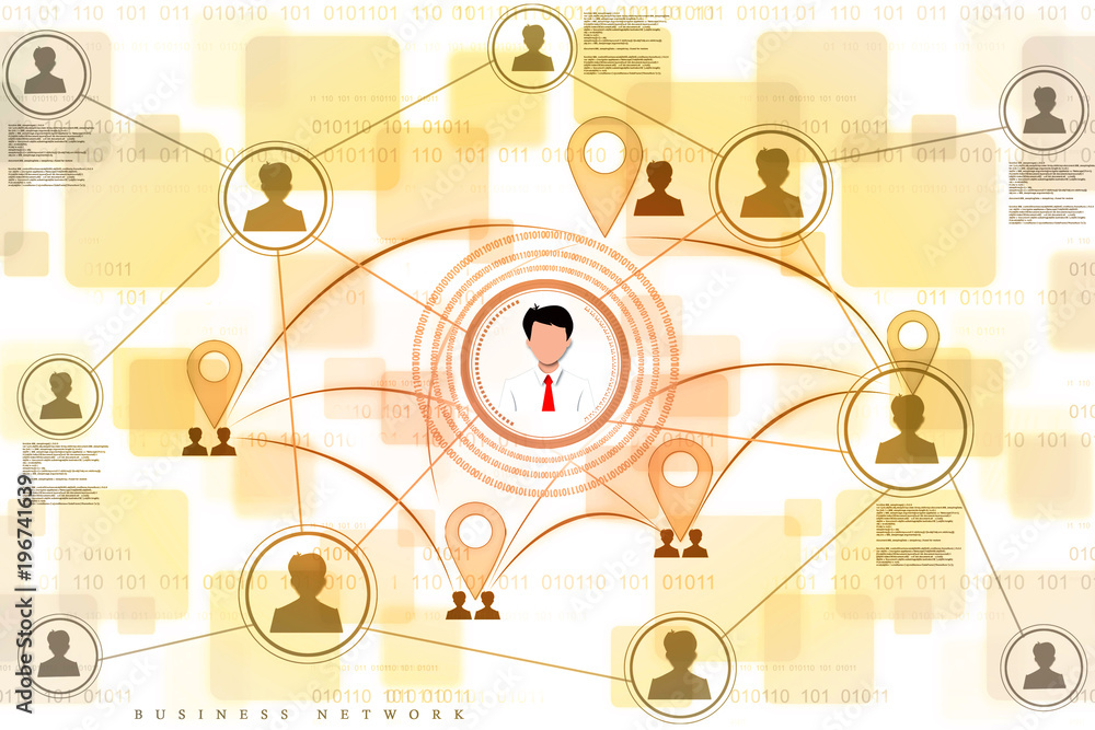 Obraz premium 2d illustration Business Network 