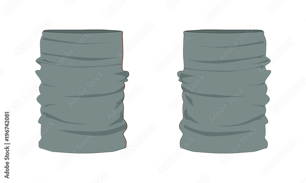 Neck Warmer Neck Gaitor Beanie Fashion Template Techpack Front and Back