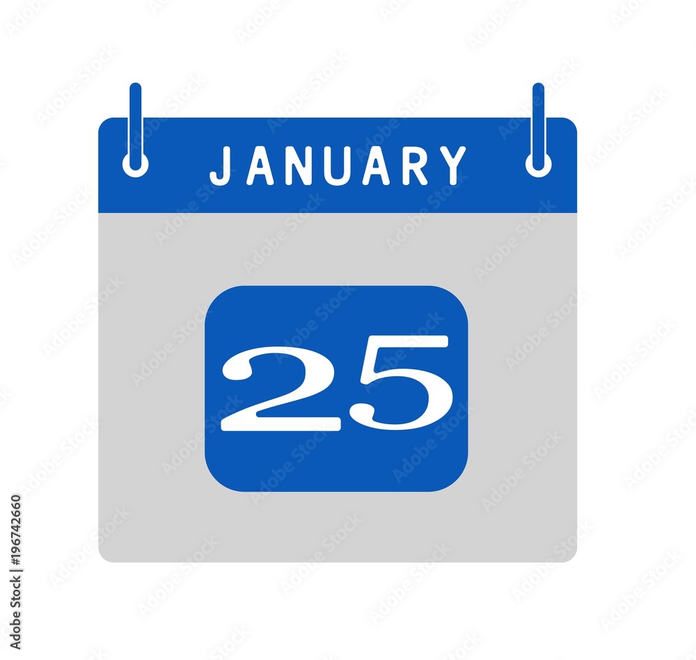 January of calendar flat icon. Vector illustration. January of calendar flat icon. Vector illustration.