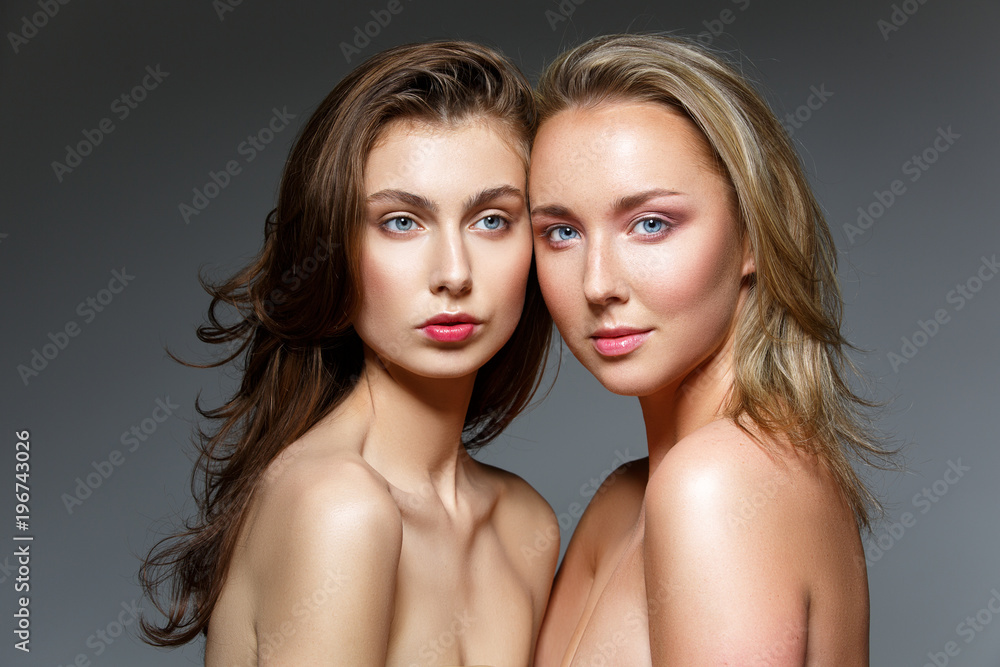 beautiful girl with natural makeup and long hair beautiful girl with natural makeup and long hair