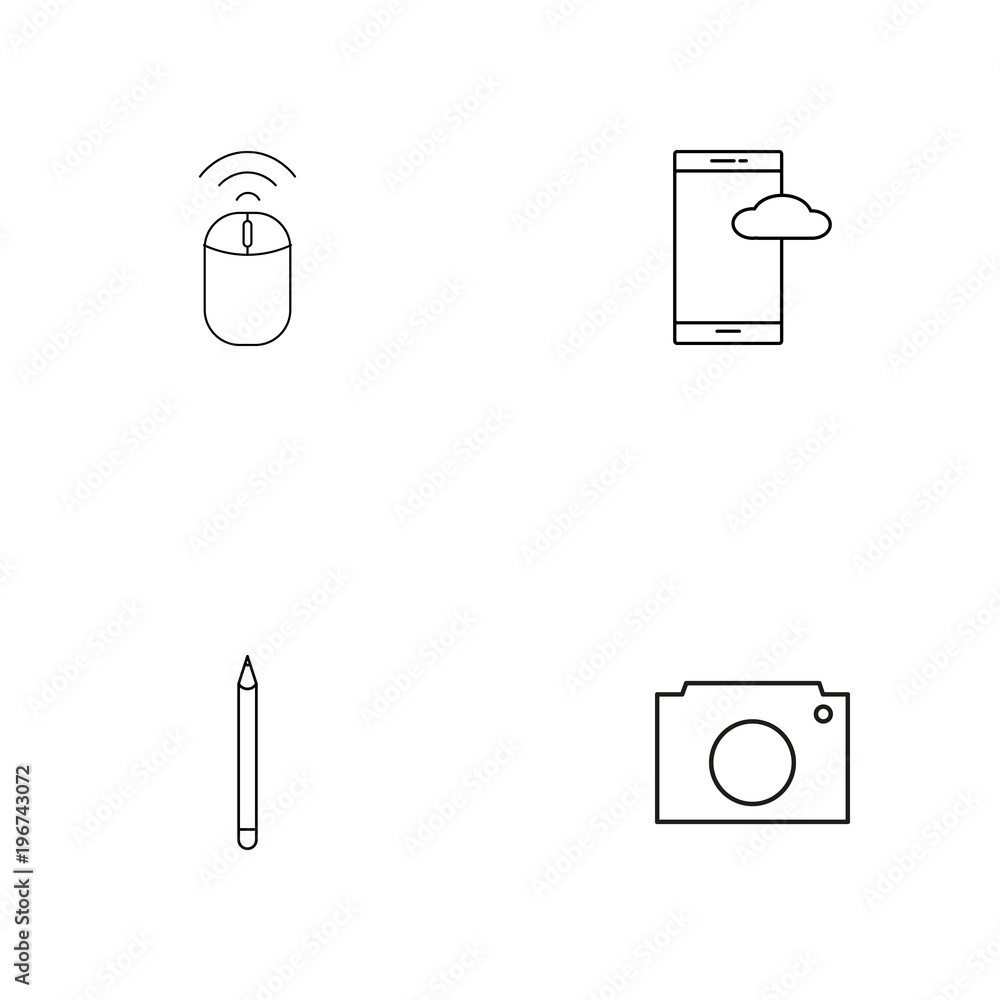 Devices simple linear icon set.Simple outline icons Devices simple linear icon set.Simple outline icons