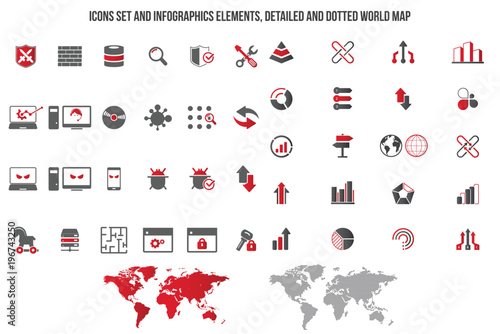 Internet Security Icons. Vector icon set.