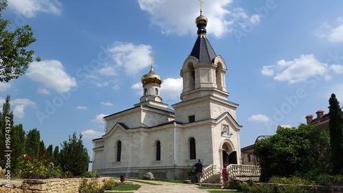 Old Orhei monastery on Raut river in Moldova photo