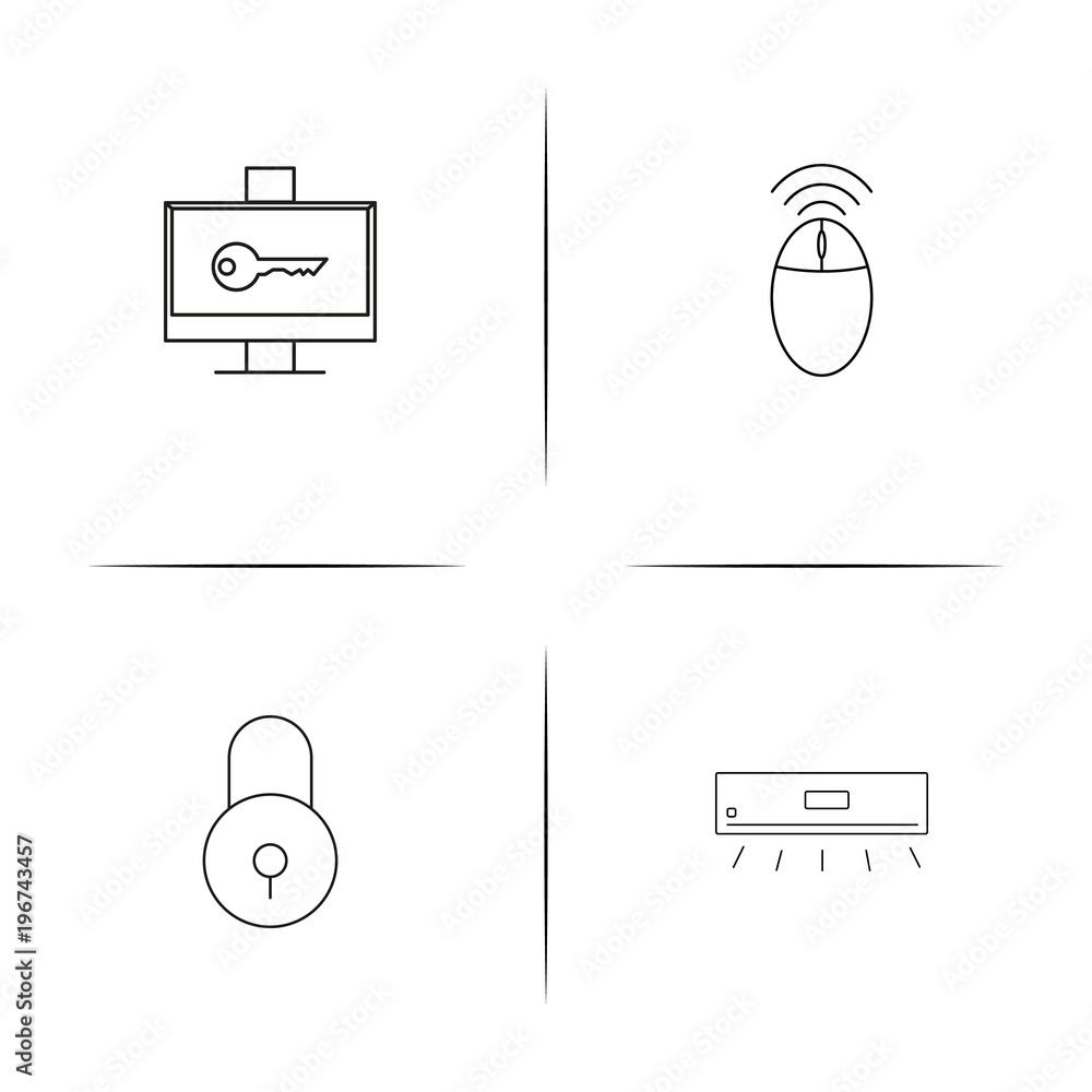 Devices simple linear icon set.Simple outline icons Devices simple linear icon set.Simple outline icons