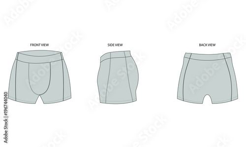 MEN'S BOXER VECTOR TEMPLATE  