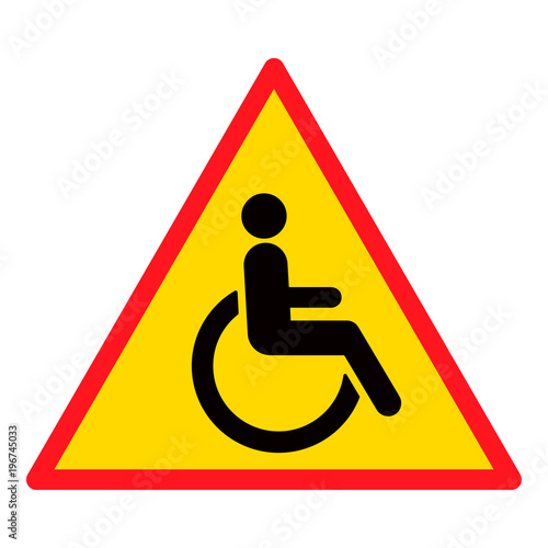 Disabled wheelchair icon, isolated on white. Disable symbol logo, vector