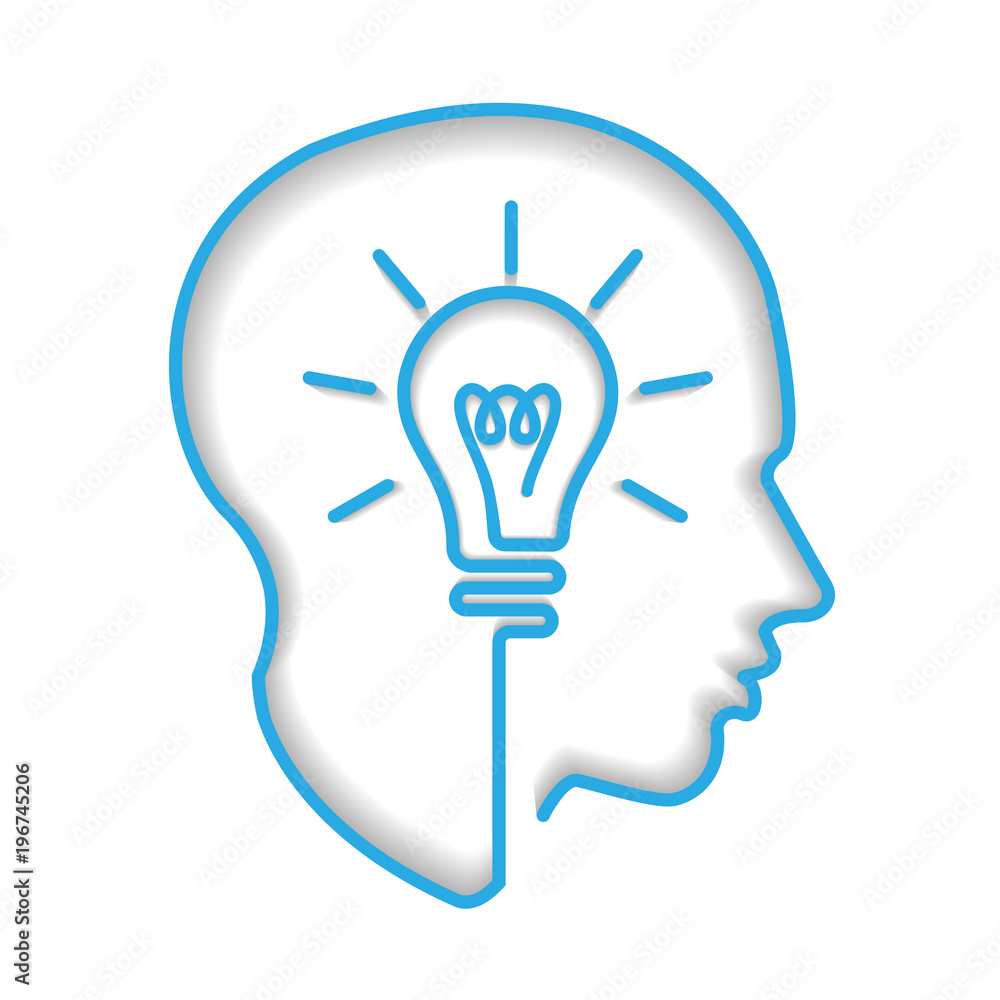 Head creating a new idea, imagination and success, icon vector Head creating a new idea, imagination and success, icon vector