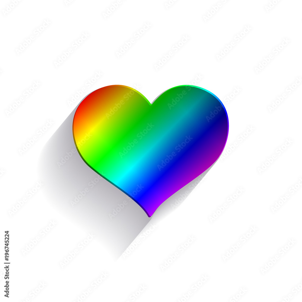 Rainbow heart icon, love symbol, vector Rainbow heart icon, love symbol, vector