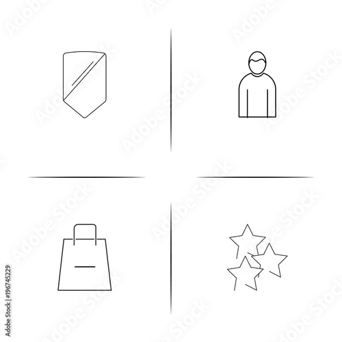 Interface simple linear icon set.Simple outline icons