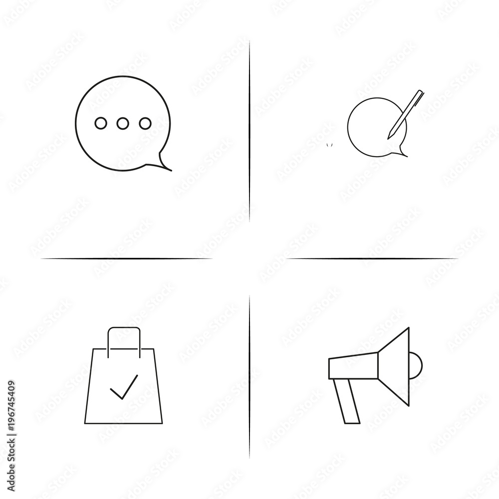 Interface simple linear icon set.Simple outline icons Interface simple linear icon set.Simple outline icons