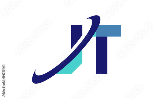 JT Ellipse Swoosh Ribbon Letter Logo
