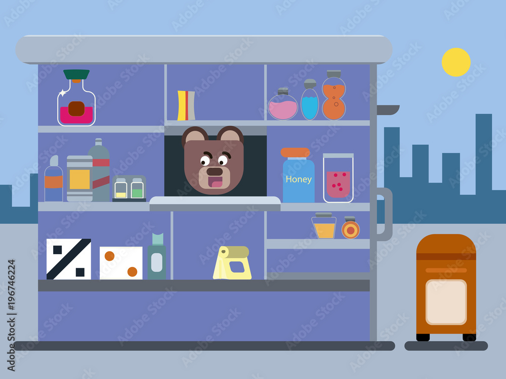 Obraz premium Cartoon brown bear