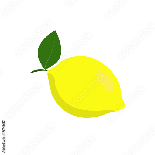 Yellow lemon vector icon illustration isolated on white background. Lemon icon eps. Lemon icon clip art.