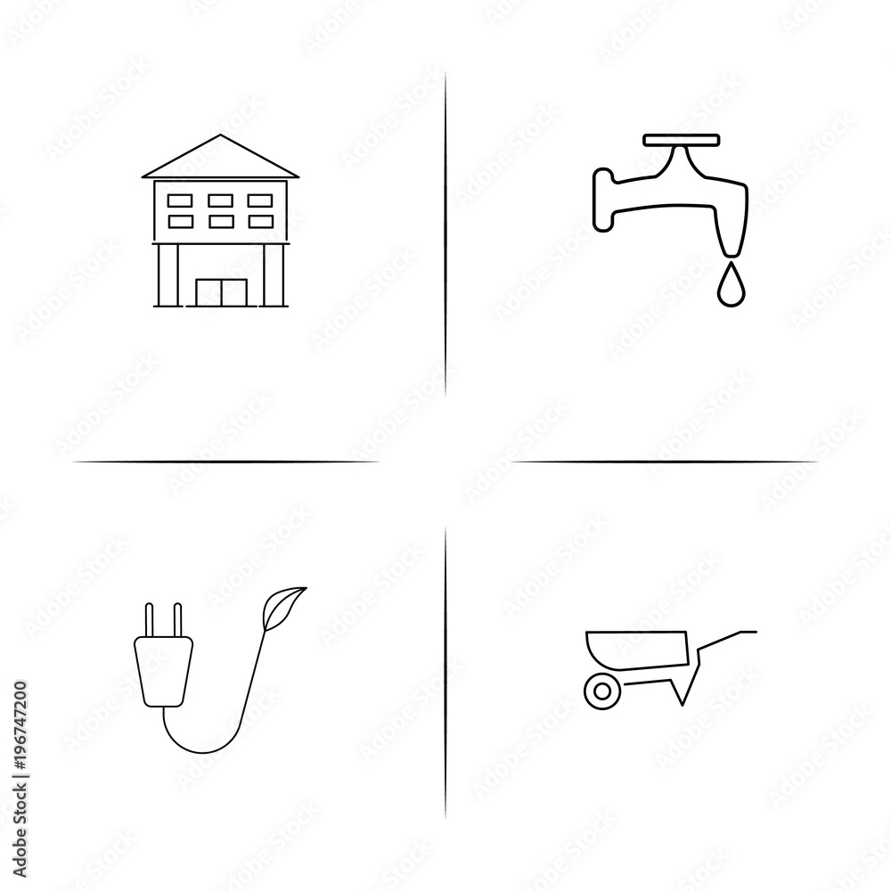 Industry simple linear icon set.Simple outline icons Industry simple linear icon set.Simple outline icons