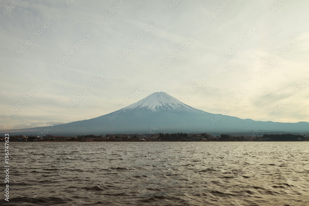 Fuji Mountain at Lake Kawaguchiko, Japan, Sunset scene