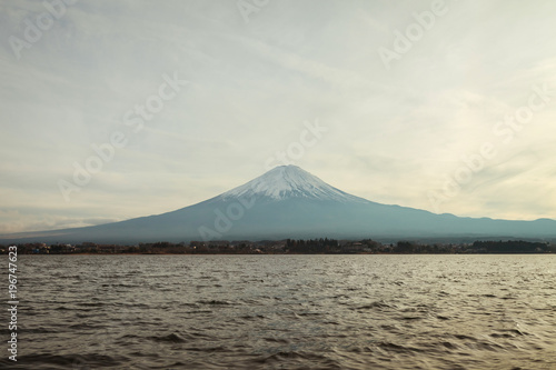 Fuji Mountain at Lake Kawaguchiko, Japan, Sunset scene