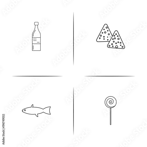 Food And Drink simple linear icon set.Simple outline icons