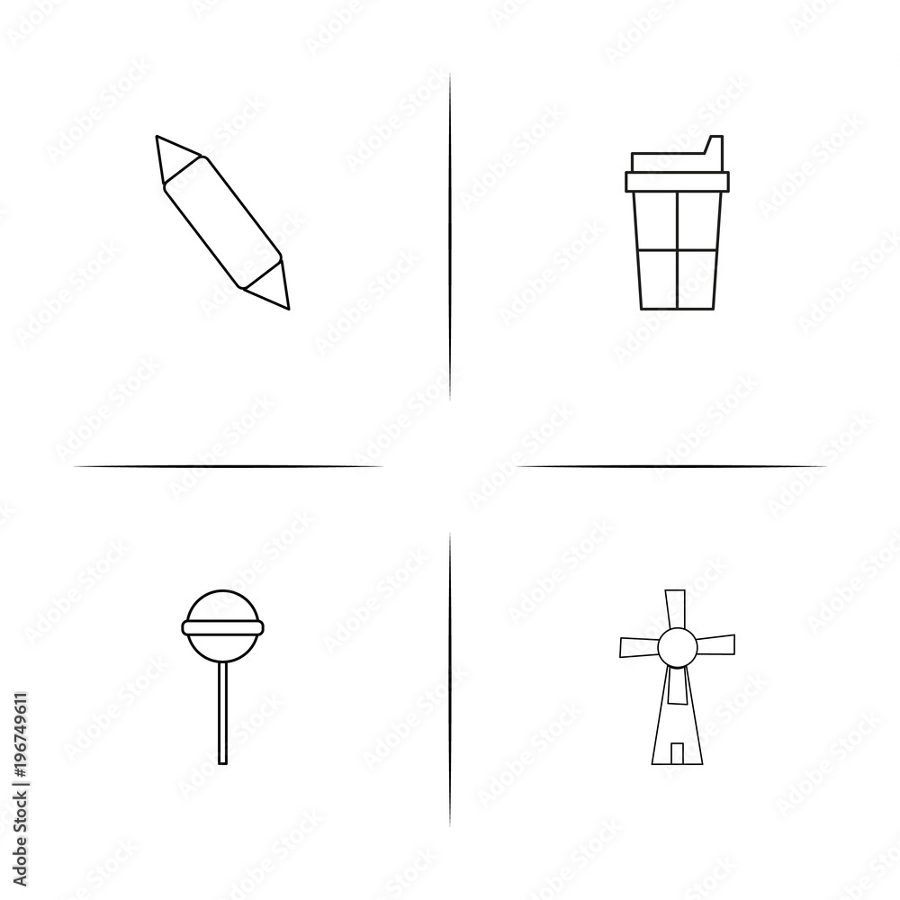 Food And Drink simple linear icon set.Simple outline icons