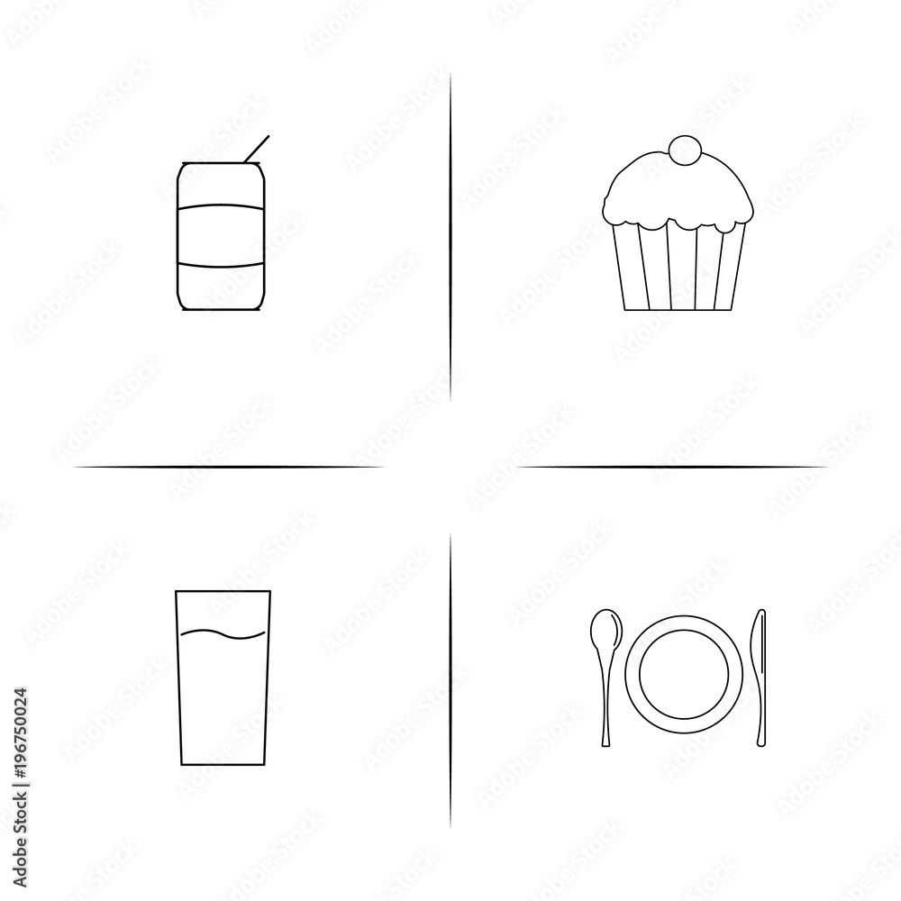 Food And Drink simple linear icon set.Simple outline icons Food And Drink simple linear icon set.Simple outline icons
