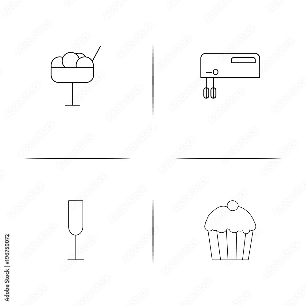 Food And Drink simple linear icon set.Simple outline icons Food And Drink simple linear icon set.Simple outline icons