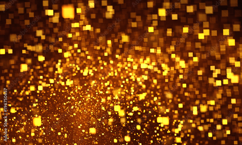 Abstract gold square bokeh. Beautiful background for art projects, business, template, banners