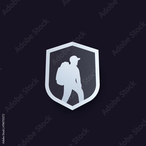 Hiker vector logo