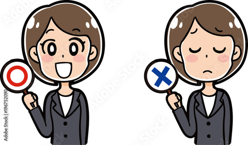 マルバツ札を持った男性のイラスト Stock Vector Adobe Stock マルバツ札を持った男性のイラスト Stock Vector Adobe Stock