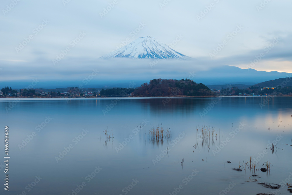 Fuji Mountain at Lake Kawaguchiko, Japan, Sunset scene